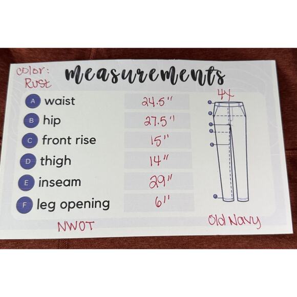 Old Navy Leggings Women’s 4X CozeCore High-Rise Rust Mohair Side Pockets NWOT - Picture 7 of 7